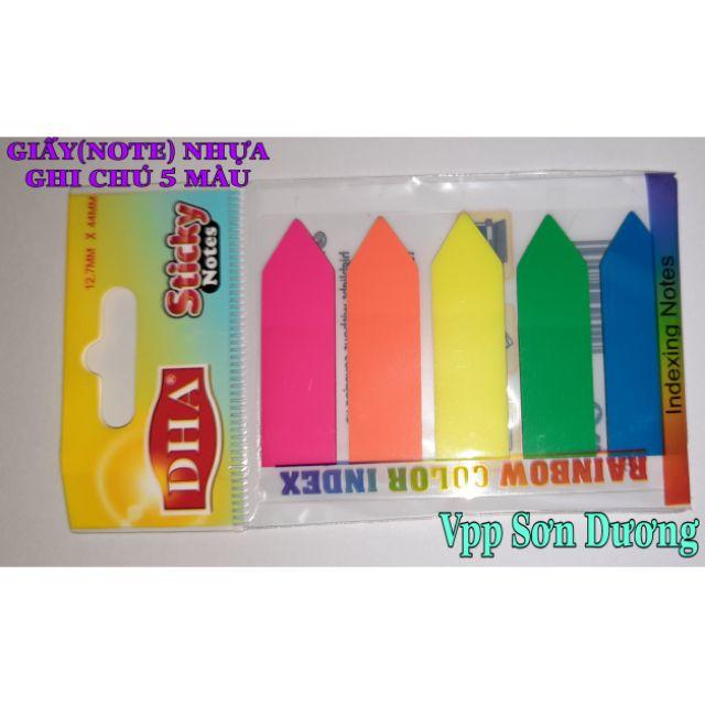 COMBO 06 TẬP GIẤY NHỰA PHÂN TRANG 5 MÀU .