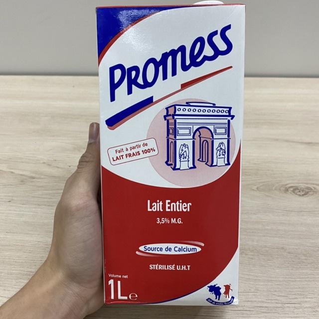 Thùng Sữa Promess Nguyên Kem 1L - Nhập Khẩu Pháp