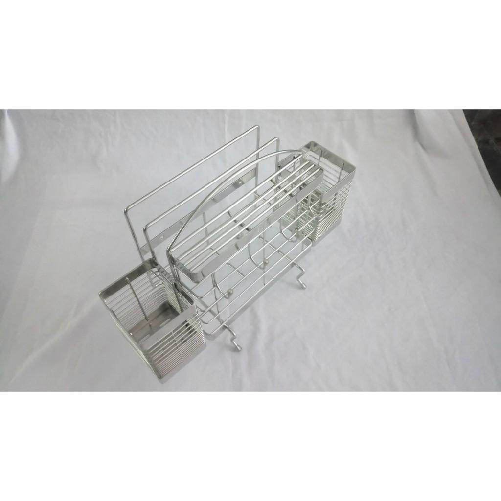 KỆ ĐA NĂNG ĐỂ ĐŨA MUỖNG, THỚT INOX 304