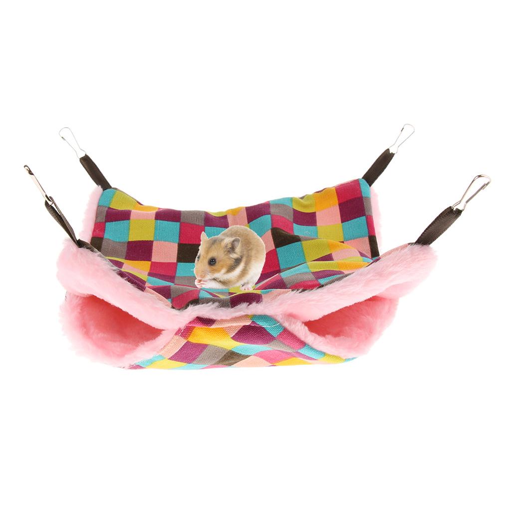 Small Pet Hamster Ferret Double Bunkbed Cage Hammock Hanging Bed