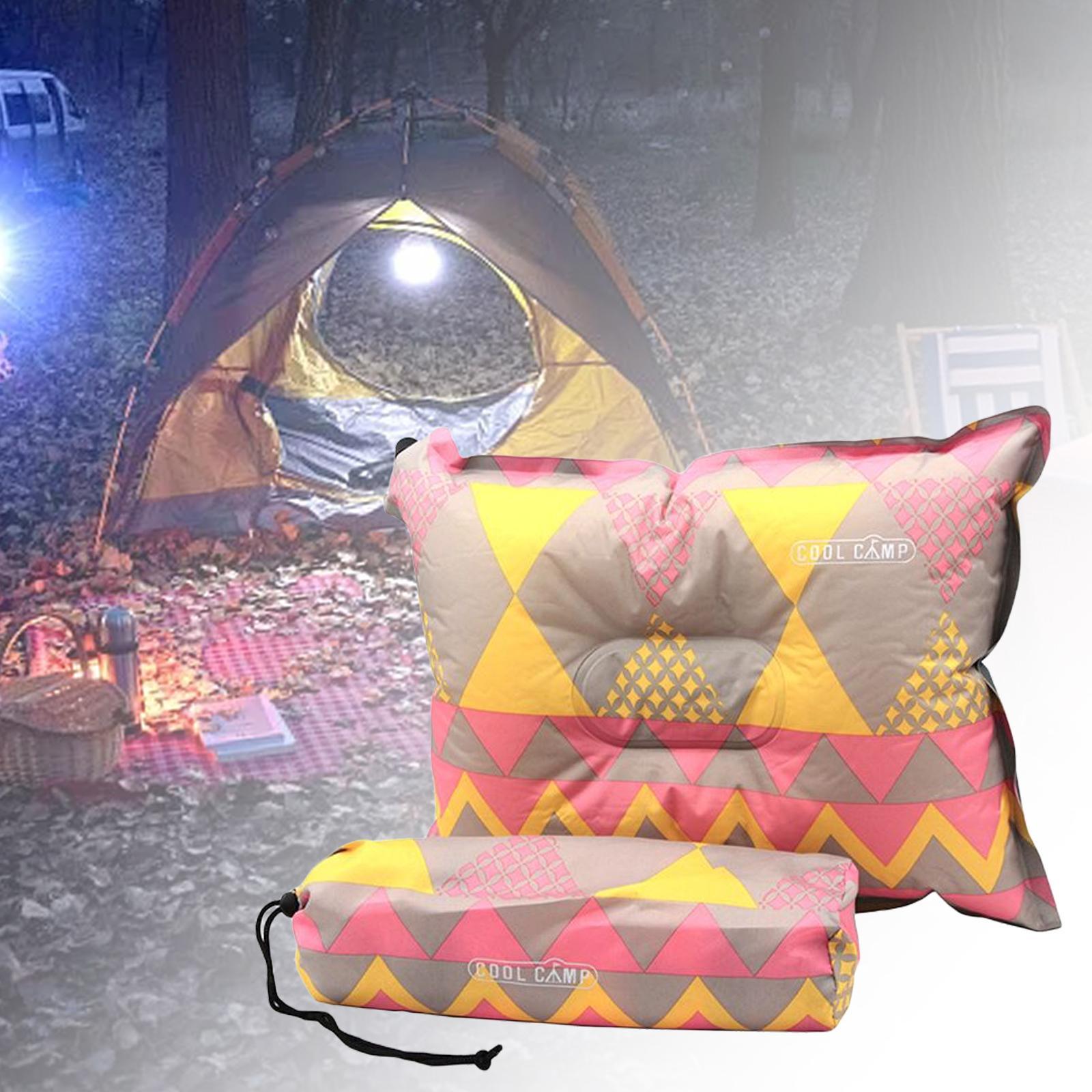Colorful Inflating Travel Camping Pillow with Storage Bag