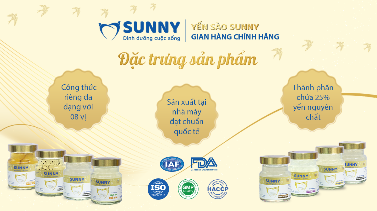 [1 hũ] Yến sào ăn kiêng - Yến Sào Khánh Hòa chưng sẳn - 25% Yến thô - 70ml/hũ - Yến sào SUNNY