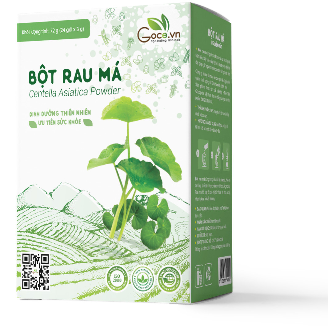 Bột rau má nguyên chất Goce - 72g (24 gói x 3g)