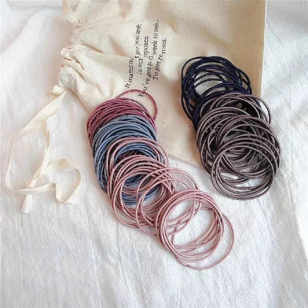 Combo 2 Chun Buộc Tóc Hàn Quốc Siêu Dai Nhiều Màu 1K
