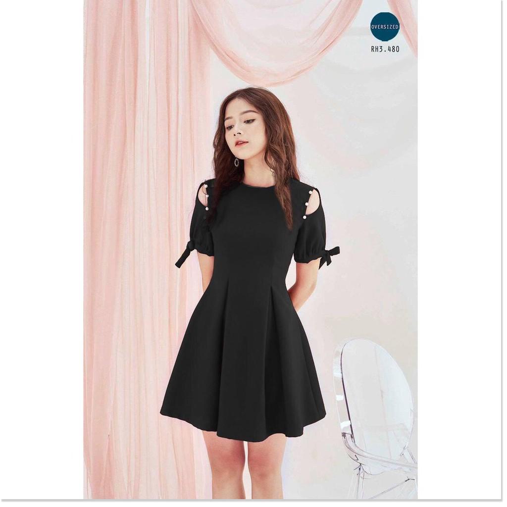 Đầm xòe rớt vai - kết cườm - dịu dàng