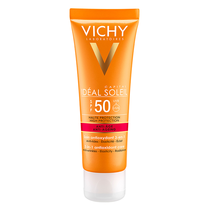 Bộ Kem Chống Nắng Bảo Vệ Và Giúp Giảm Các Dấu Hiệu Lão Hóa Ideal Soleil Anti-Age SPF50 (50ml) + Tặng Sữa Rửa Mặt Tẩy Trang 3in1 (15ml)