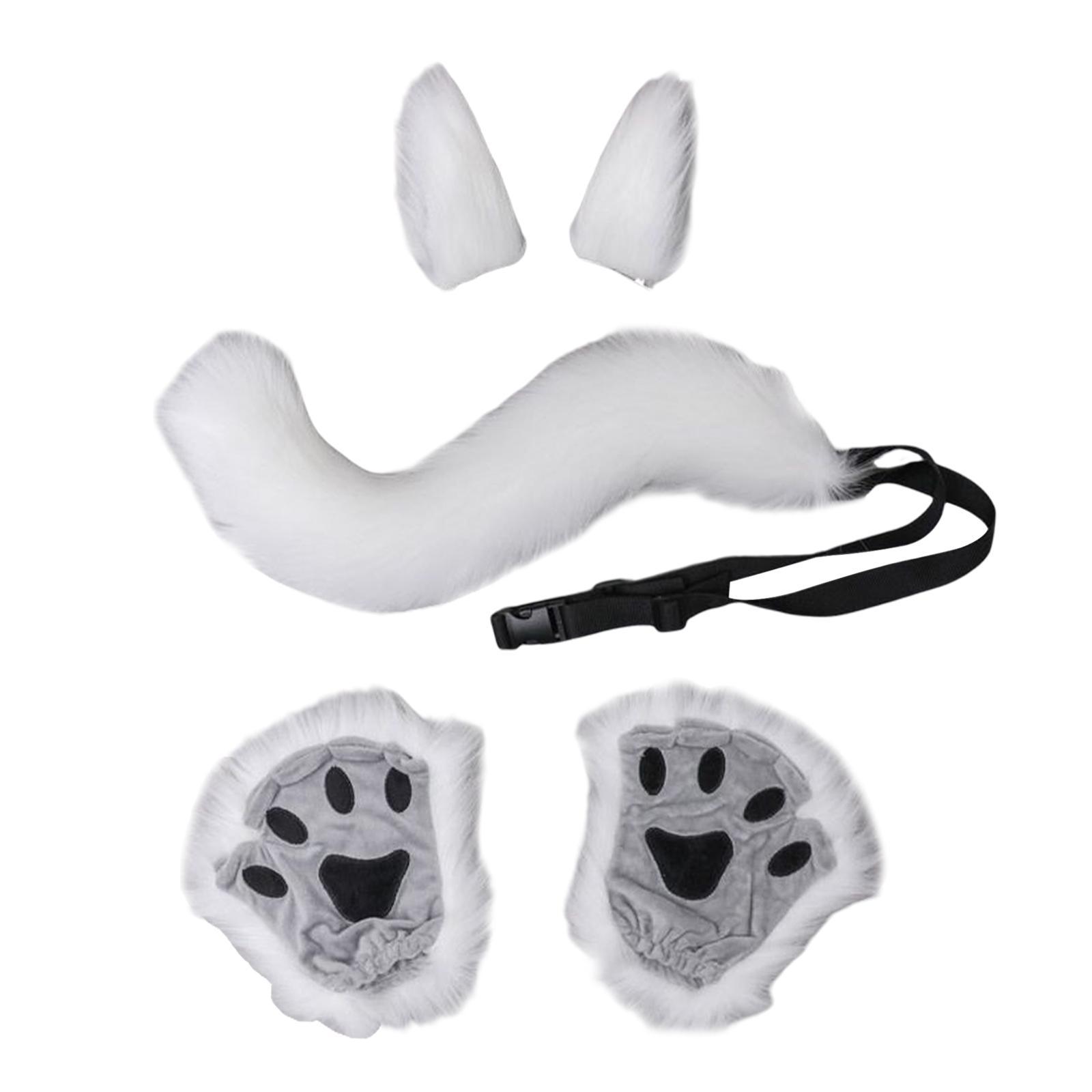 Costume Set Halloween Ears Tail Paw Fancy Costume Cosplay Party