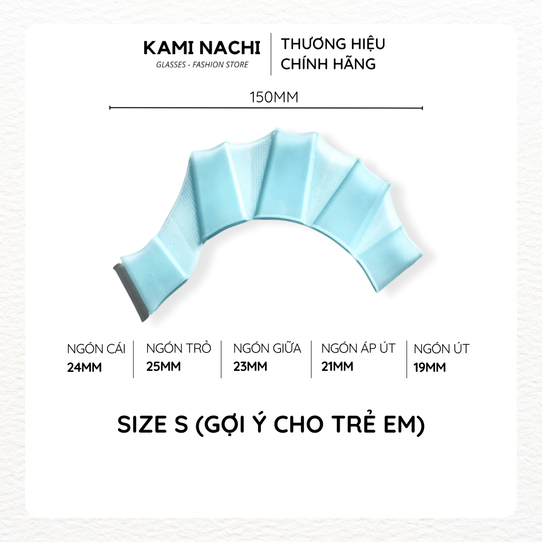 Găng tay bơi dạng màng ếch bằng silicon nhiều kích thước cho trẻ em, nam nữ người lớn KAMI NACHI