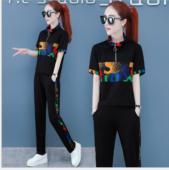 BỘ THUN THỂ THAO HỌA TIẾT GỢN SÓNG KHÓA KÉO