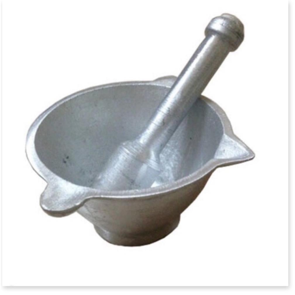 Bộ chày cối gang đúc nguyên khối- Hàng đẹp loại 1- size 18 cm, nặng 1 kg