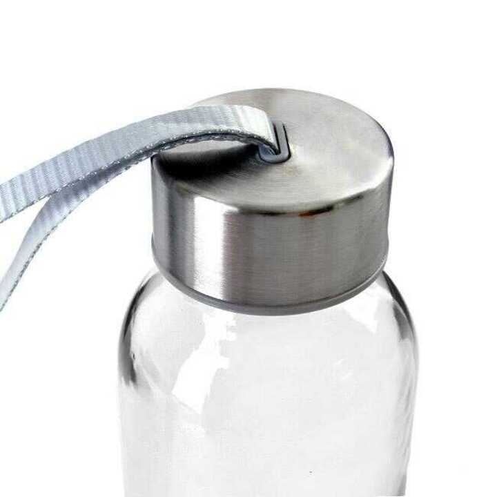 Bình Thủy Tinh Đựng Nước 500ml - Nắp thiếc vặn có dây treo - Chai đựng trà sữa, nước ép, sữa tươi, sinh tố, café, trà thảo mộc