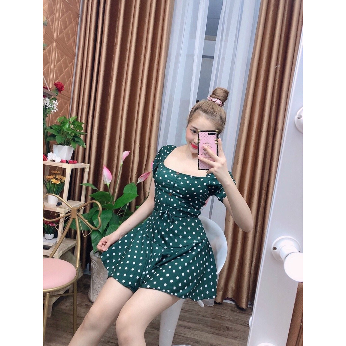 Set áo kèm quần giả váy thời trang