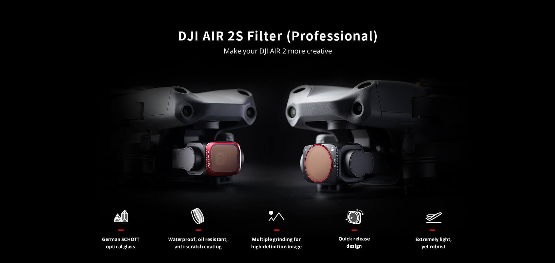 Combo 4 Filter ND-PL DJI Mavic Air 2S – Hàng chính hãng PGYtech