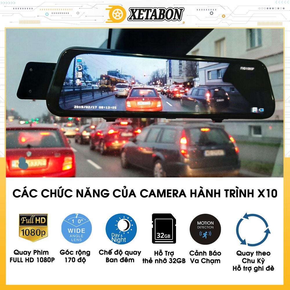 Camera hành trình ô tô X10 XETABON Full HD 1080p quay đêm rõ nét, có cảnh báo va chạm phía trước bảo hành 12 tháng
