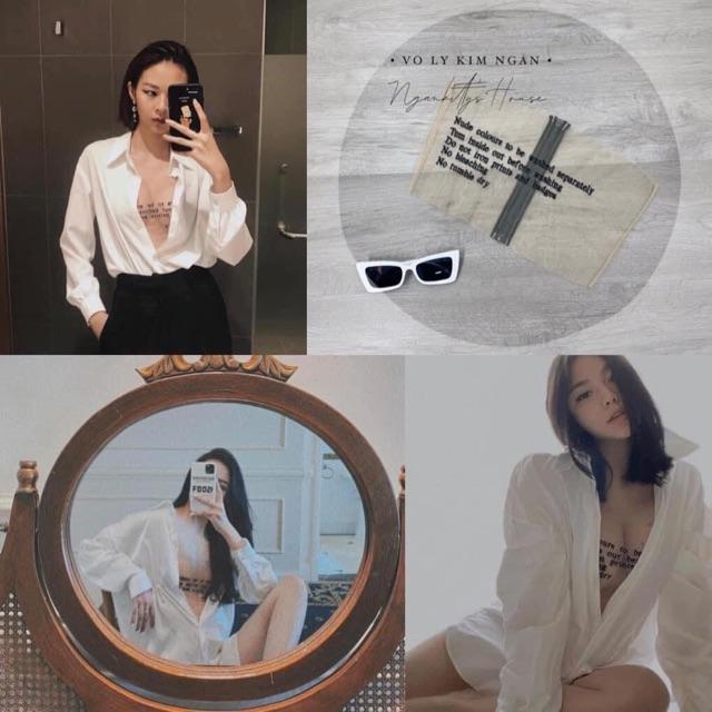 Set áo sơ mi +áo lưới siêu sexy