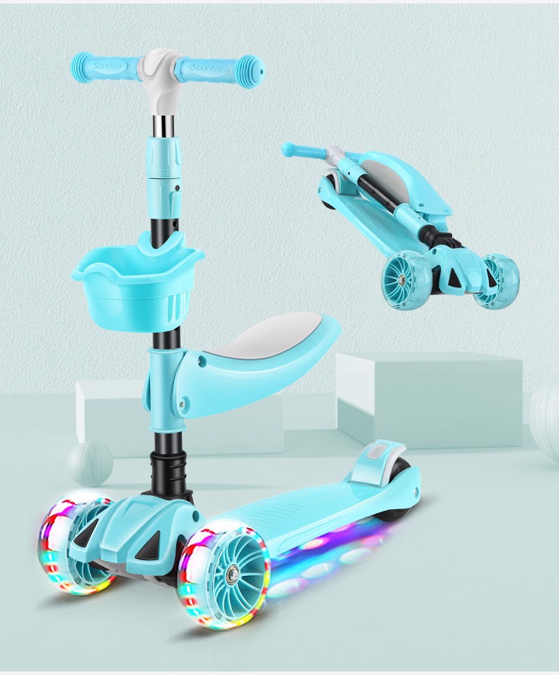 Xe Trượt Scooter 3in1 cho bé trai, bé gái có ghế ngồi, 3 bánh xe