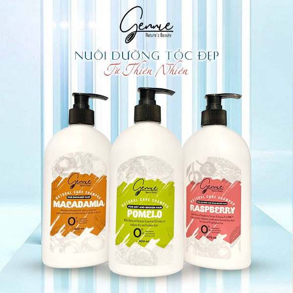 Dầu Gội Gennie Natural Care Tinh Dầu Bưởi Dành Cho Tóc Khô Và Dễ Gãy 400ml Chính Hãng