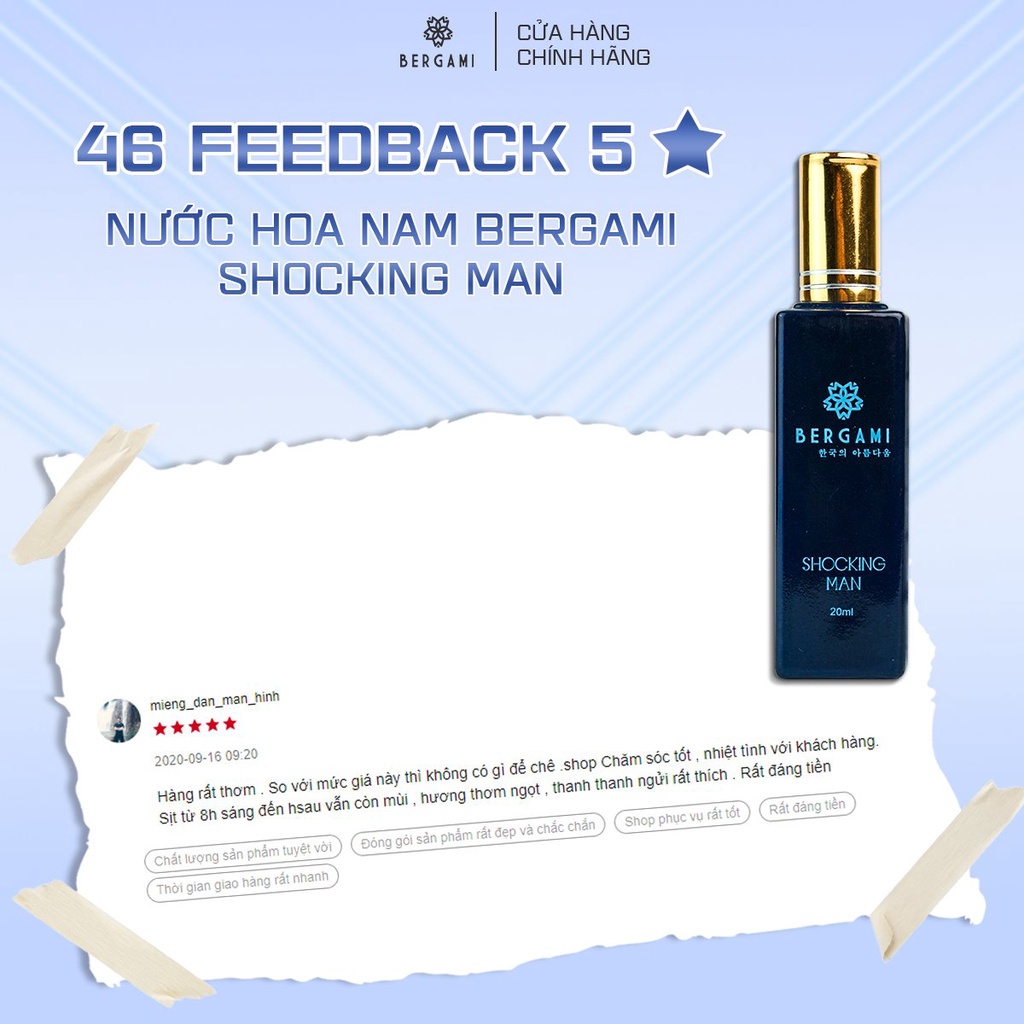 Nước Hoa Nam Chính Hãng Bergami, Mùi Hương Hiện Đại Lịch Lãm Chuẩn Quý Ông chai nhỏ dung tích 10ml tiện lợi