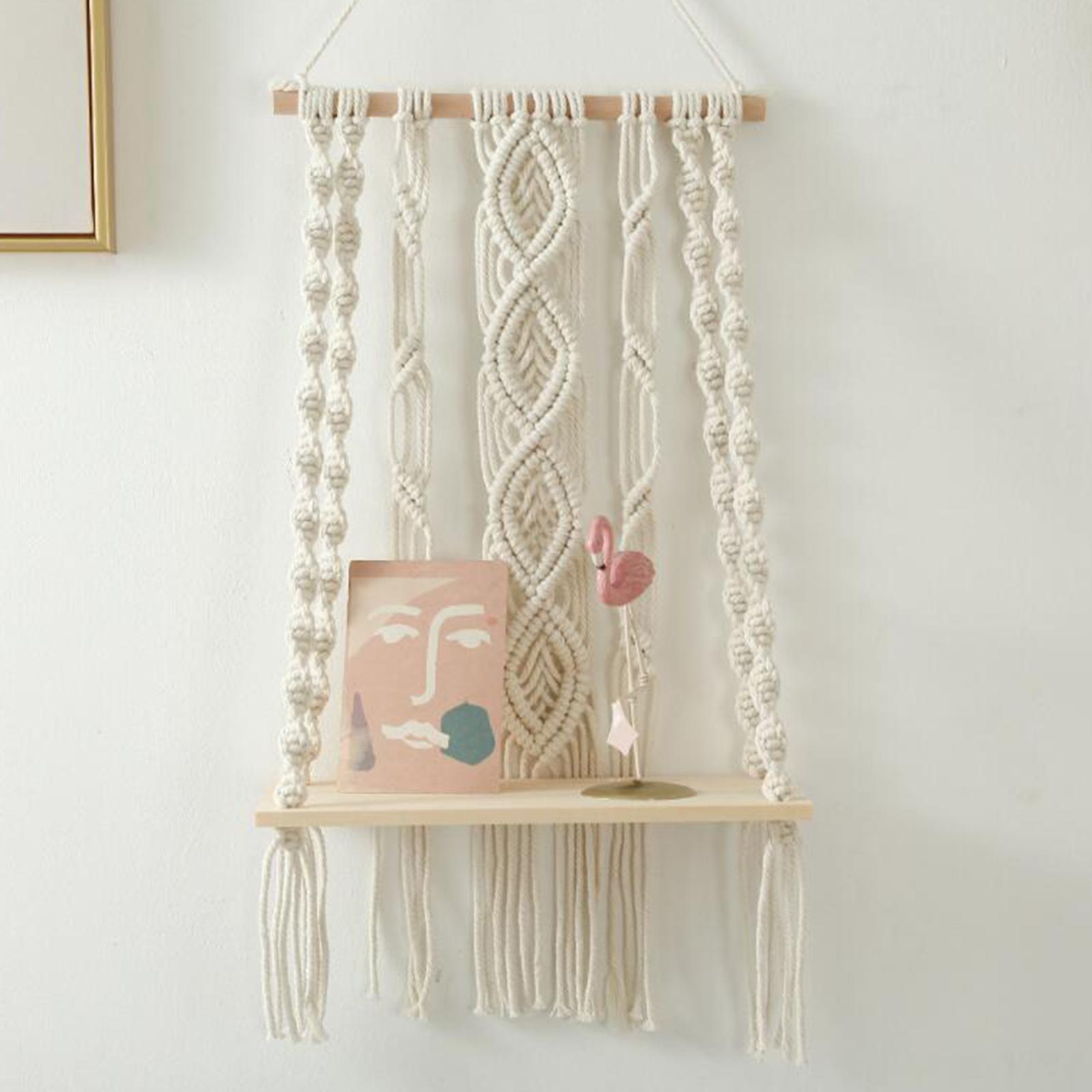 2pcs Tapestry Wall Hanging Shelf Ornament Floating Shelves for Home Bathroom