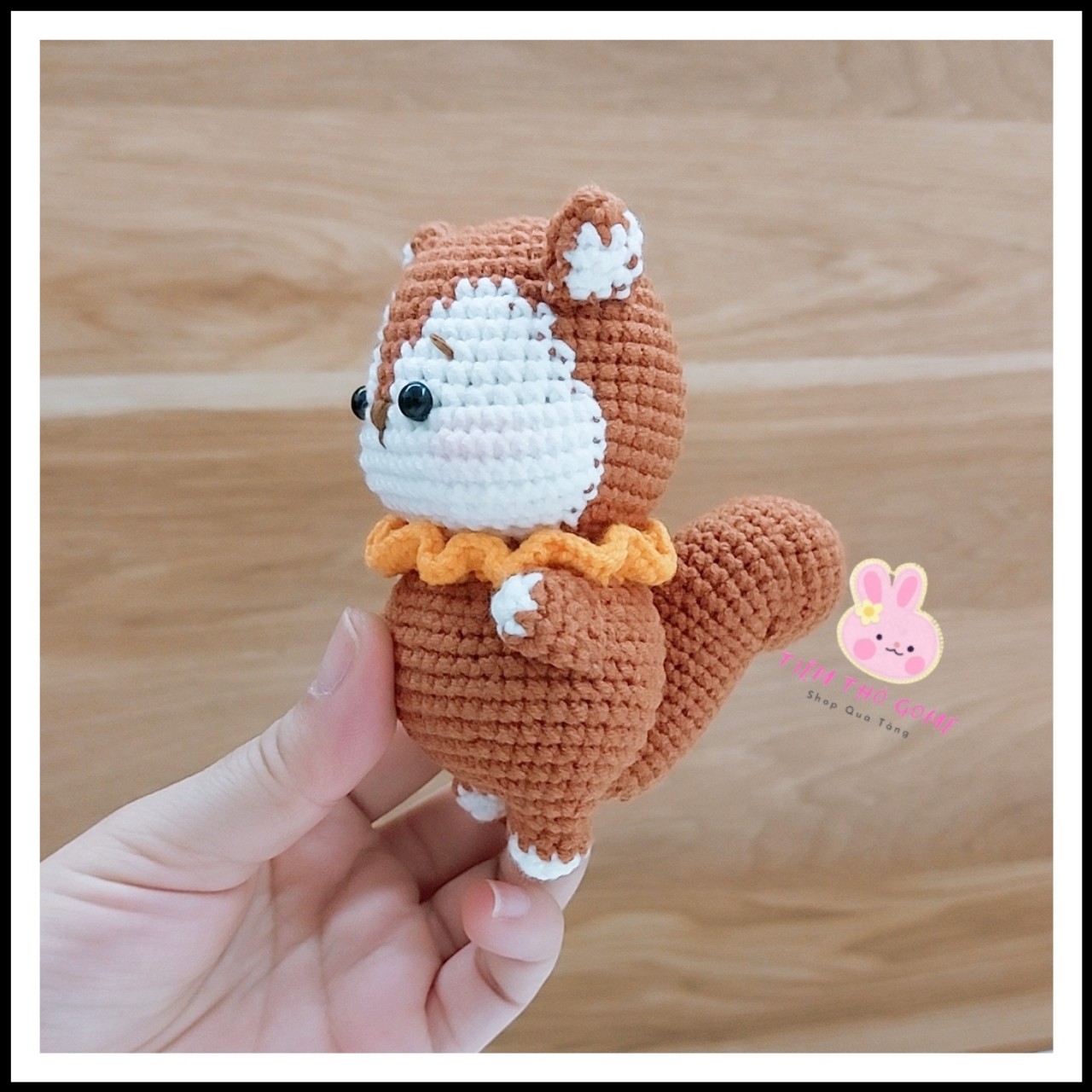 Gấu bông thú nhồi bông, Sóc len nhồi bông handmade.