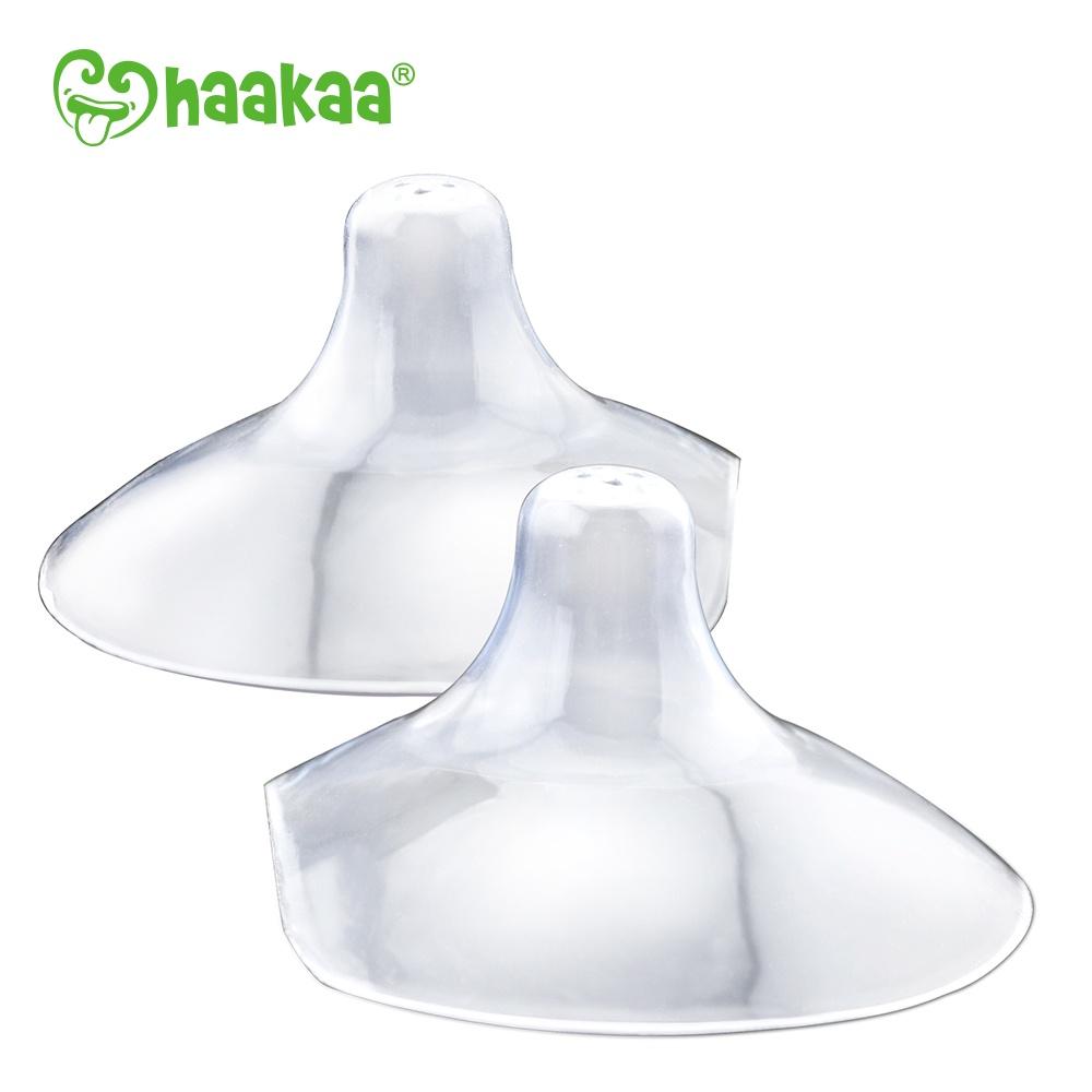 Núm trợ ti Haakaa. Chất liệu silicone cao cấp, mềm mại, an toàn. Không chứa BPA, PVC và phthalate. Hộp 2 miếng