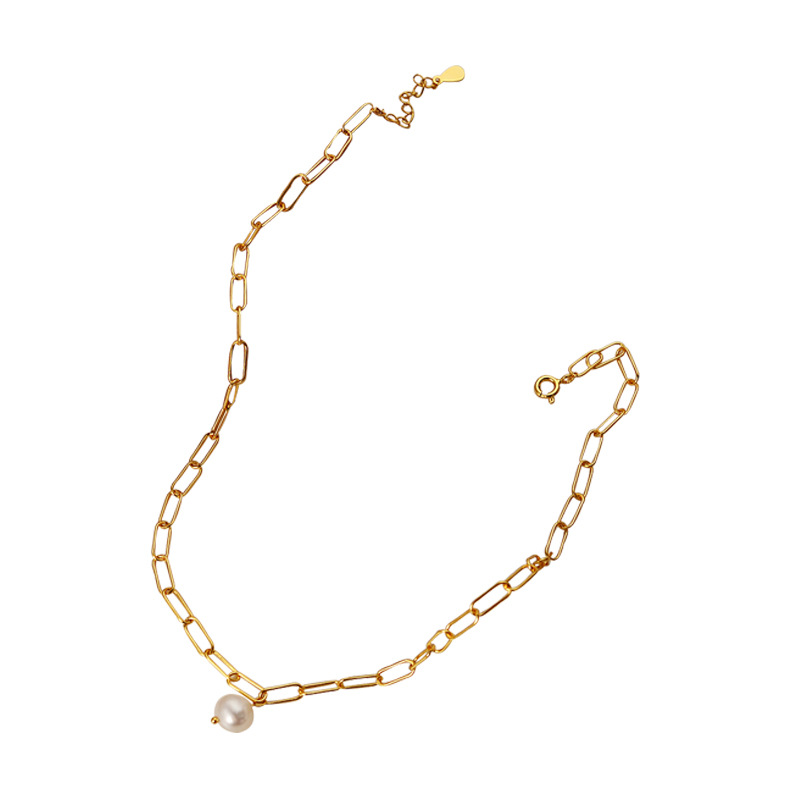 Dây chuyền vòng cổ hợp kim titan không han gỉ mix hạt châu basic đơn giản mà cá tính