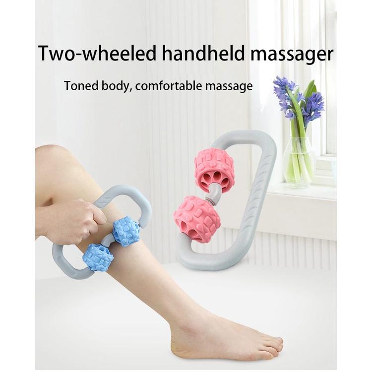 Double-wheeled Roller Manual Acupoint Muscle Relaxer Yoga Bodybuilding Massage Fashion Roller Yoga Sport PP Material Equipment