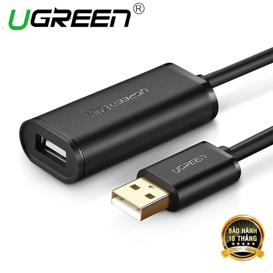 Cáp nối dài USB Ugreen 10319 dài 5m chuẩn USB 2.0 có chíp khuếch đại chính hãng - Hàng Chính Hãng