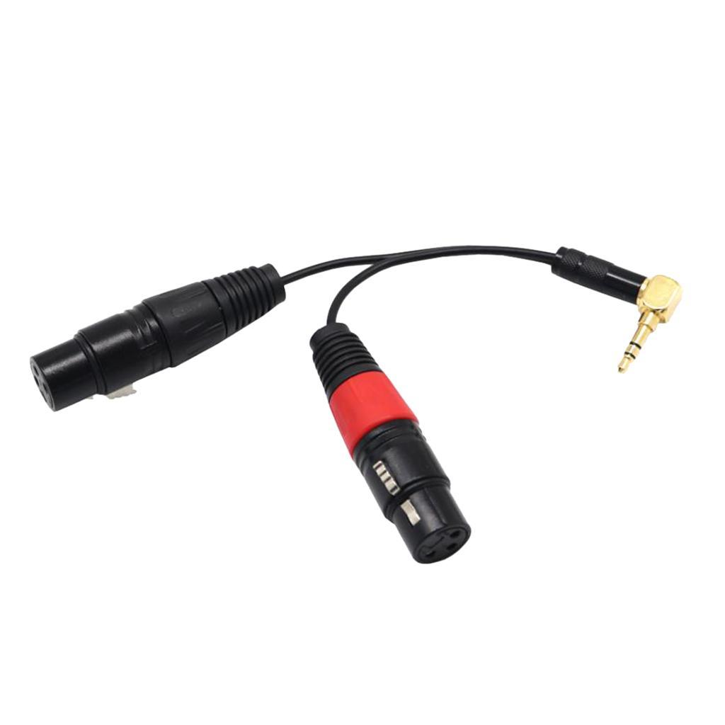 Dual XLR 3 Pin Female to 3.5mm Male Stereo Audio Cable for Decoder Amplifier