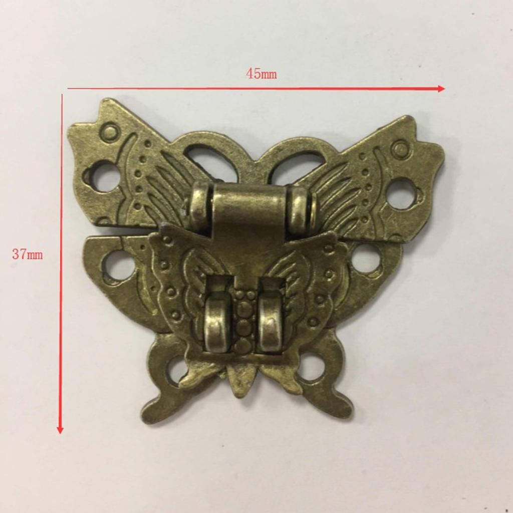 6pcs Antique Butterfly Latch Hasps Hinges with Screws for Wooden Jewelry Box