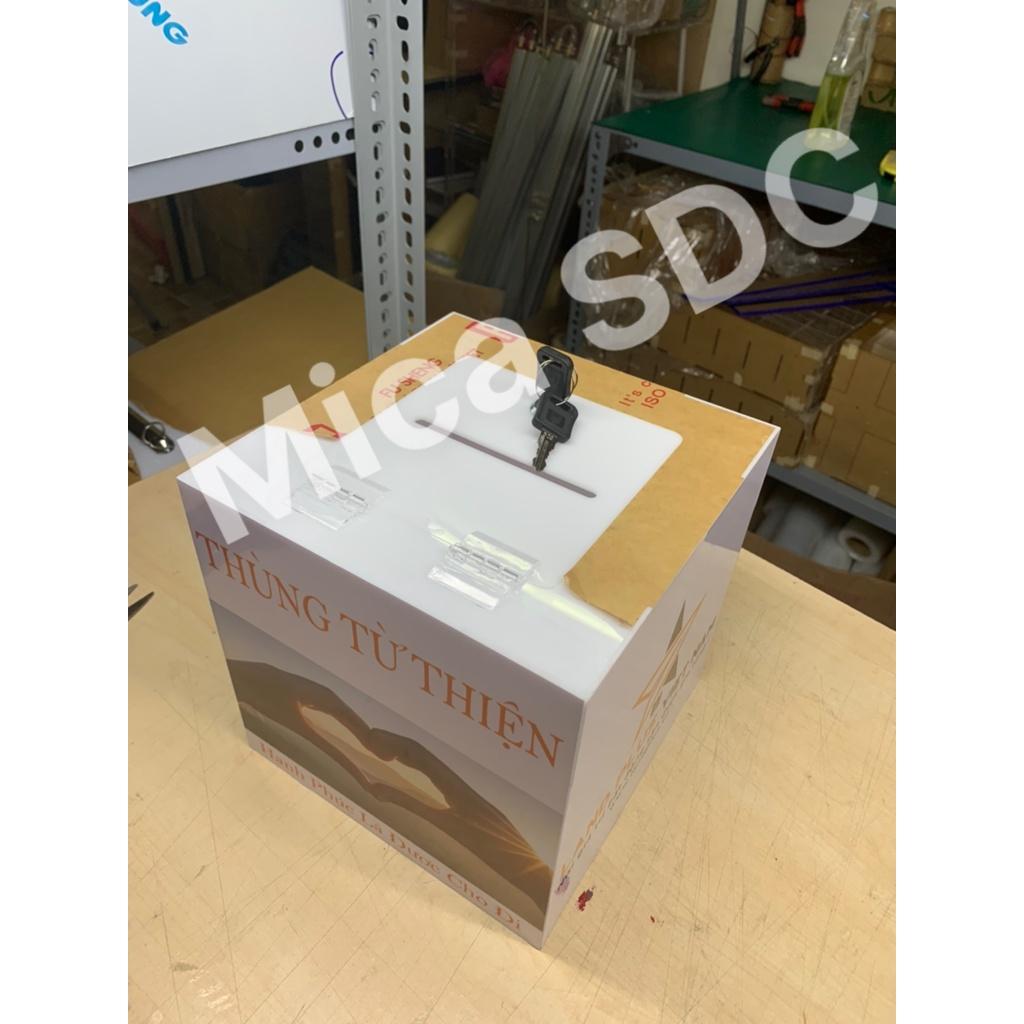 Thùng Từ Thiện - Hòm Thư Góp Ý Bằng Mica