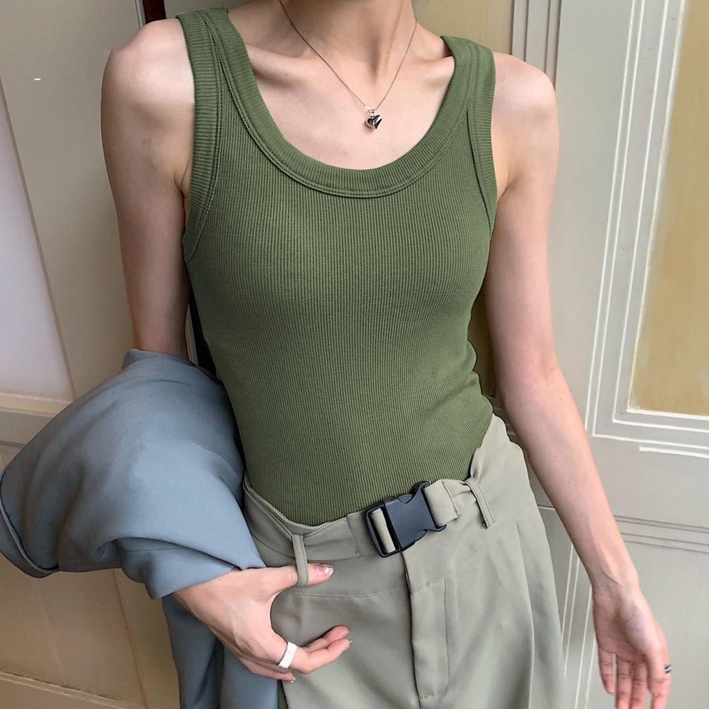 Áo ba lỗ nữ ️ICOTTON️ Áo tanktop khoét vai chất liệu thun tăm mặc mềm mịn mát