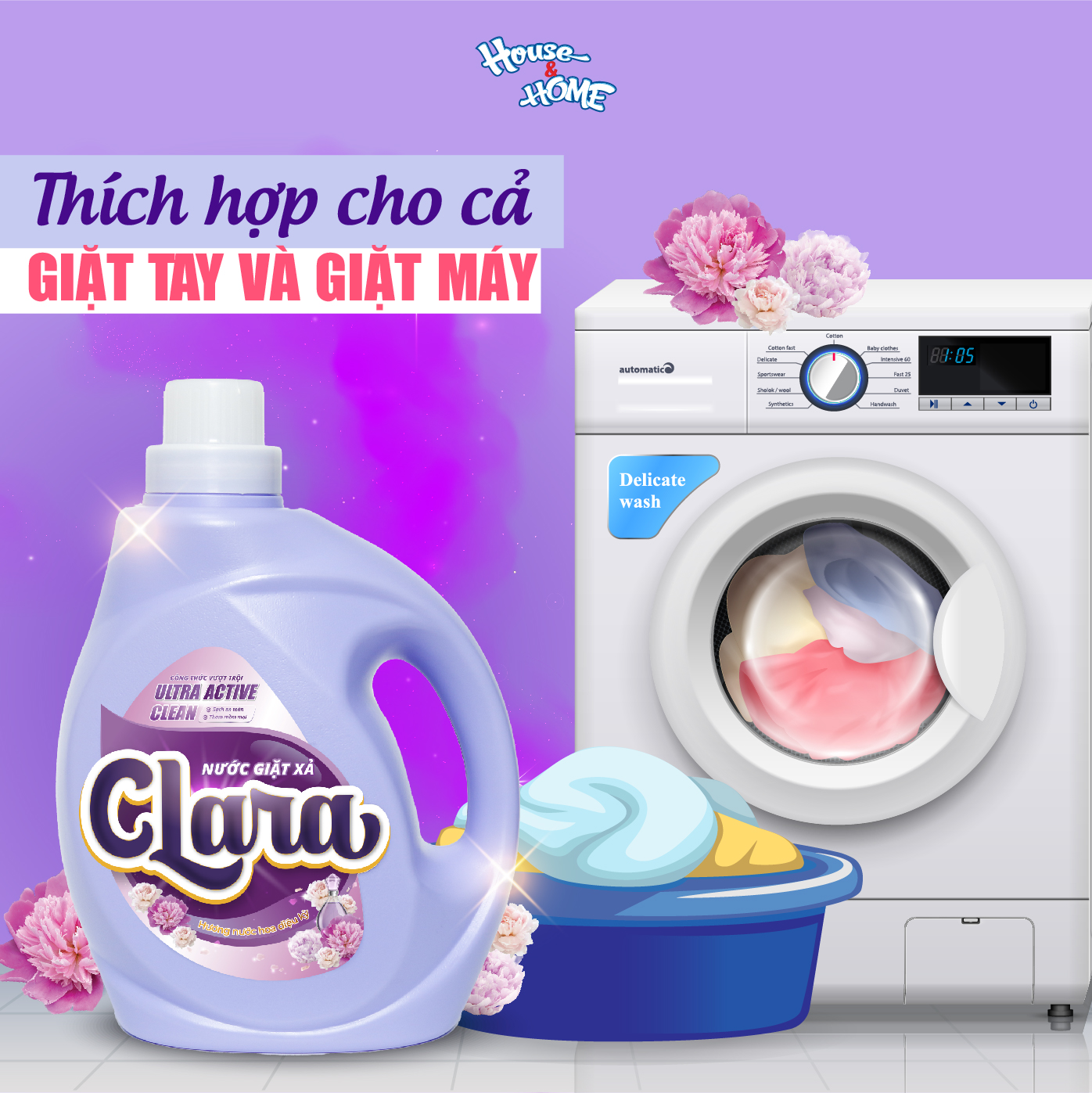 Nước giặt xả Clara hương nước hoa can 2,6kg