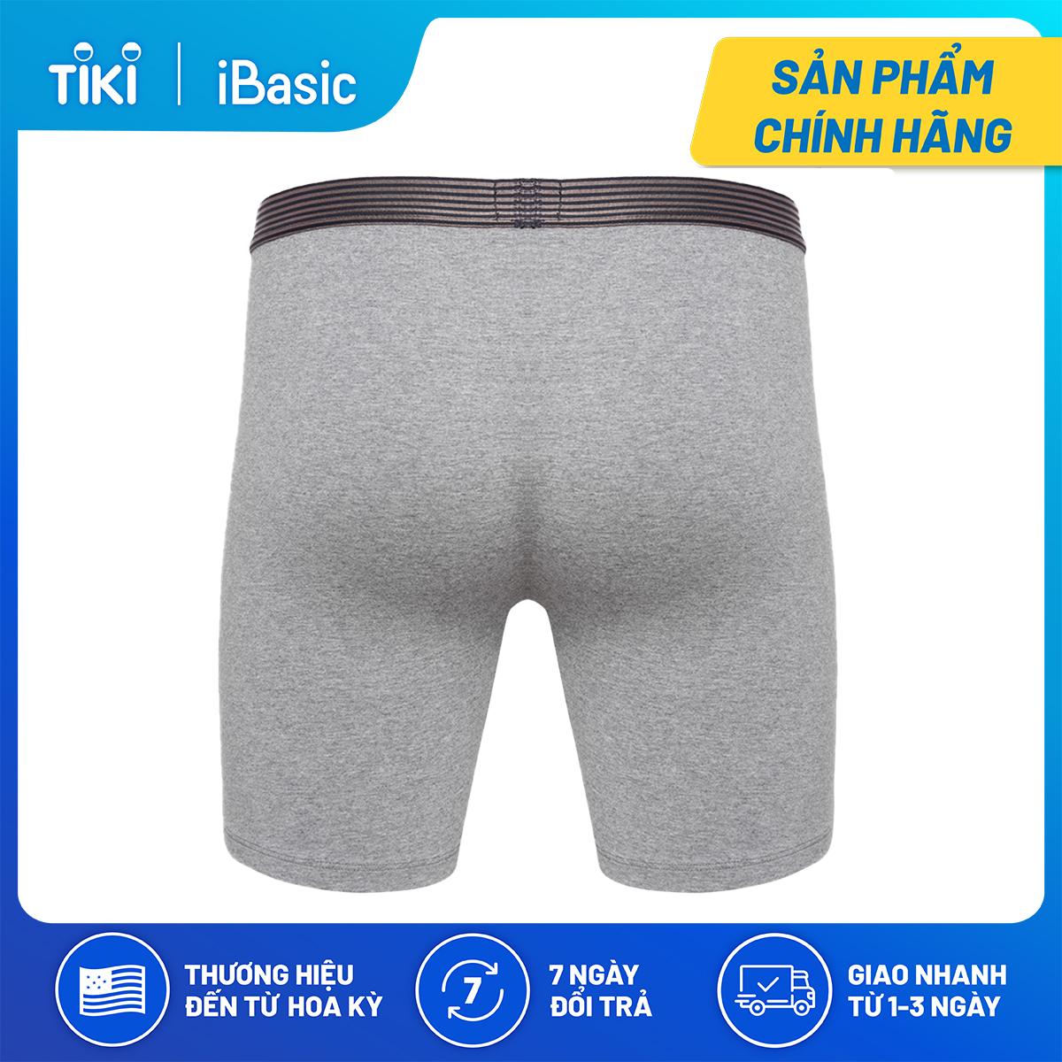 Combo 3 quần lót nam cotton đùi dài iBasic PANM083