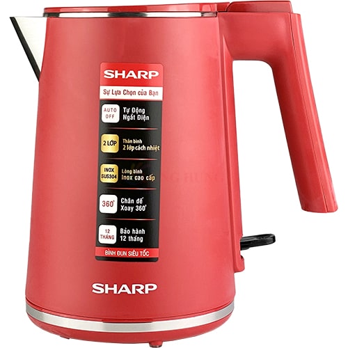 Bình đun siêu tốc Sharp 1 lít EKJ-10DVPS - Hàng chính hãng