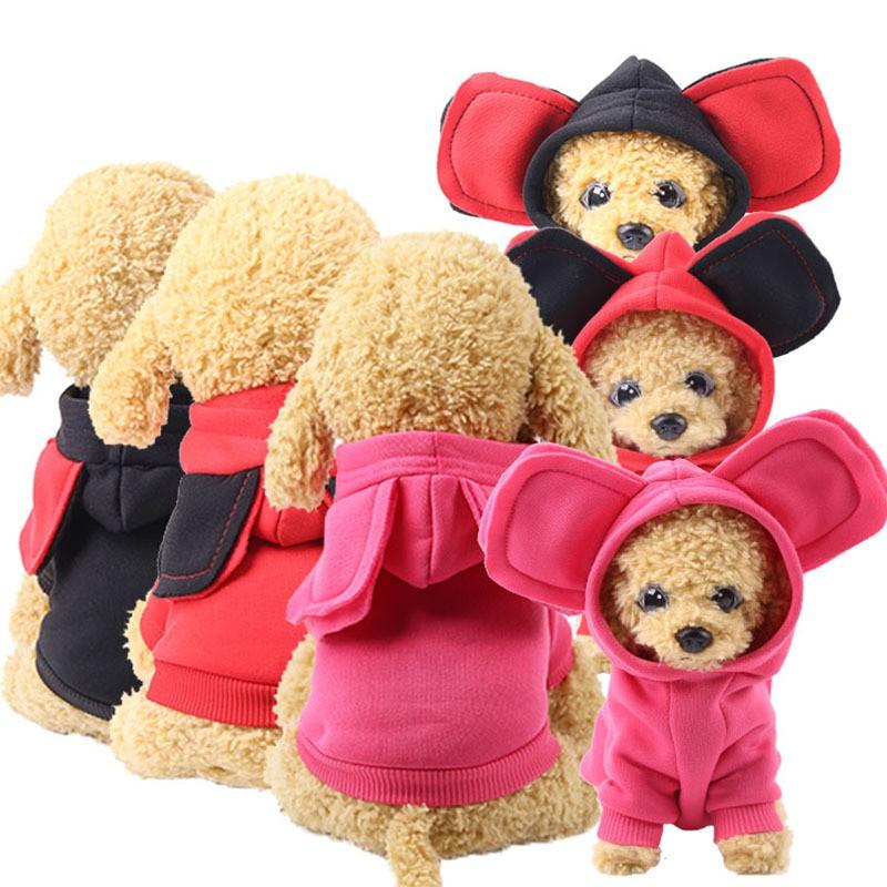 Áo Hoodie dành cho thú cưng, loại trơn, rằn ri, đủ size, chất liệu nỉ ấm áp - AT10-7