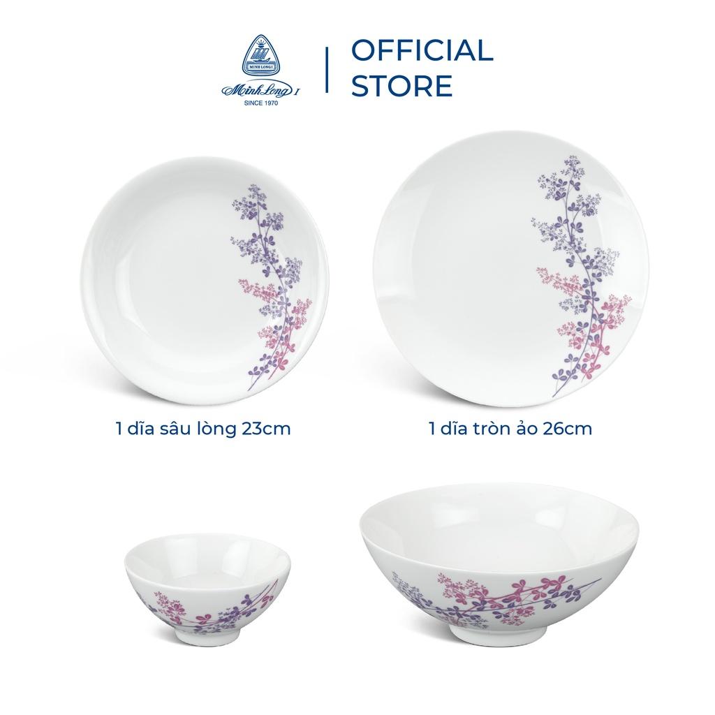 Bộ đồ ăn Minh Long 9 sản phẩm - Cỏ tím
