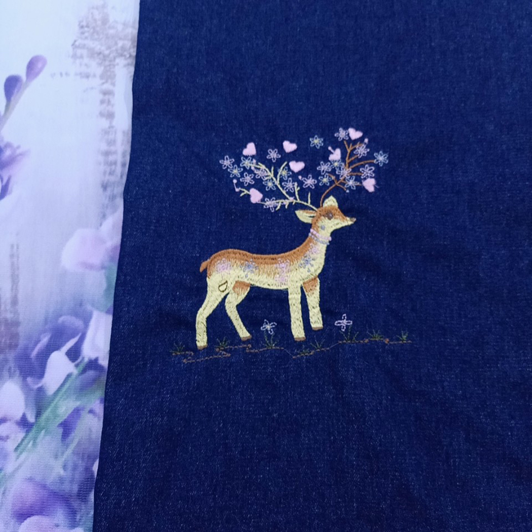 Váy Chống Nắng Jean Nữ Cao Cấp Vải Dày Dặn, Mềm Mại Có Túi Và Nút Bấm Lưng Thêu Họa Tiết Nai Vàng