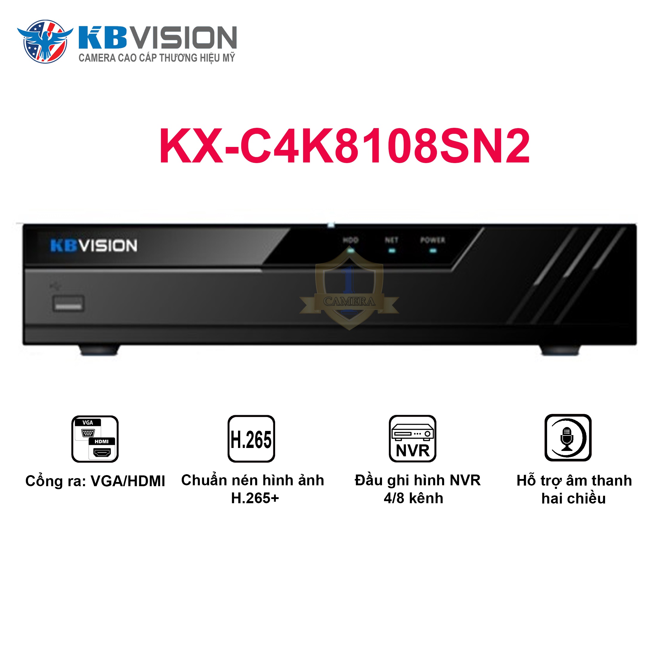 Đầu Ghi Hình Camera IP 8 Kênh KBVISION KX-4K8108SN2 - Hàng Chính Hãng