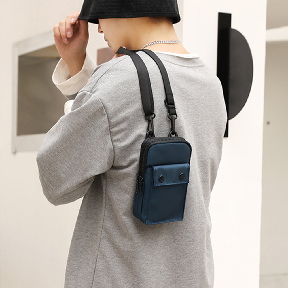 Túi Đeo Cổ Mini Bằng Nylon Chắc Chắn Đựng Điện Thoại Túi Tiền Cho Nam Kiểu Dáng Đơn Giản