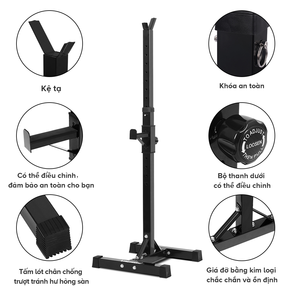 OneTwoFit Giá tập tạ có thể điều chỉnh hộ gia Giá đỡ tạ đa năng điều chỉnh OT262
