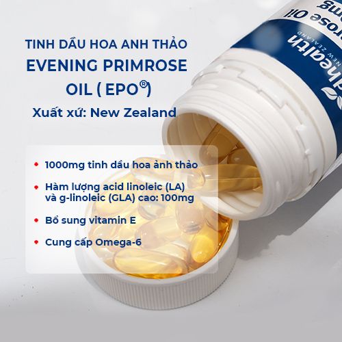 Combo 2 hộp thực phẩm chức năng Tinh dầu Hoa Anh Thảo Goodhealth Evening Primrose Oil 1000mg (70 viên) - Nhập khẩu New Zealand