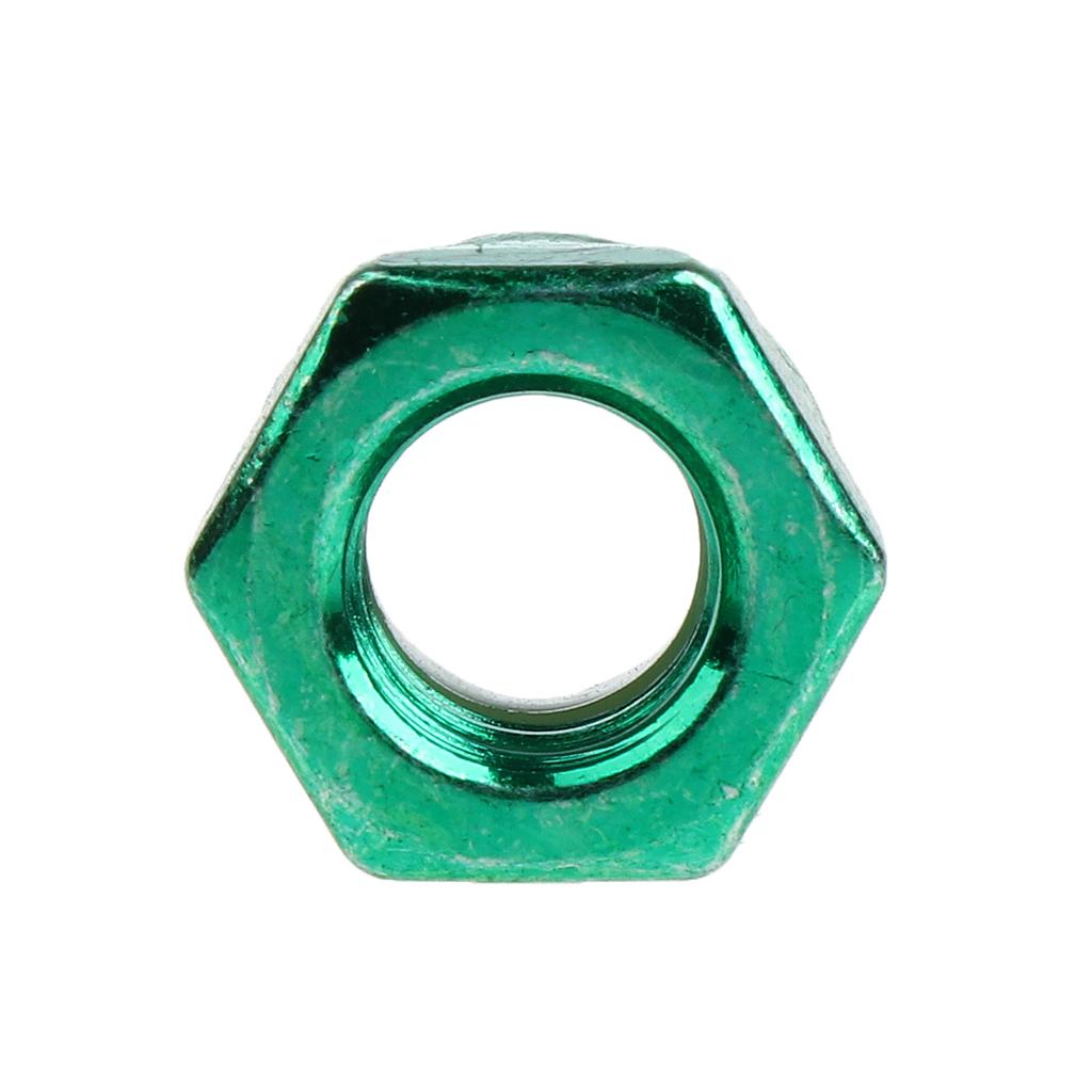 2x8pcs Skateboard Truck Wheel Axle Screw Nuts Longboard Accessories Green