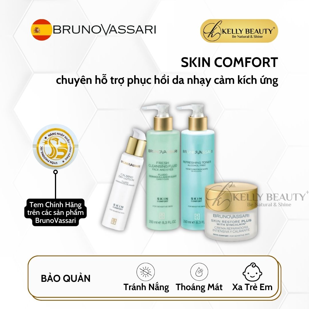 Nước Cân Bằng Cho Da Nhạy Cảm Bruno Vassari Skin Comfort Refreshing Toner | Kelly Beauty