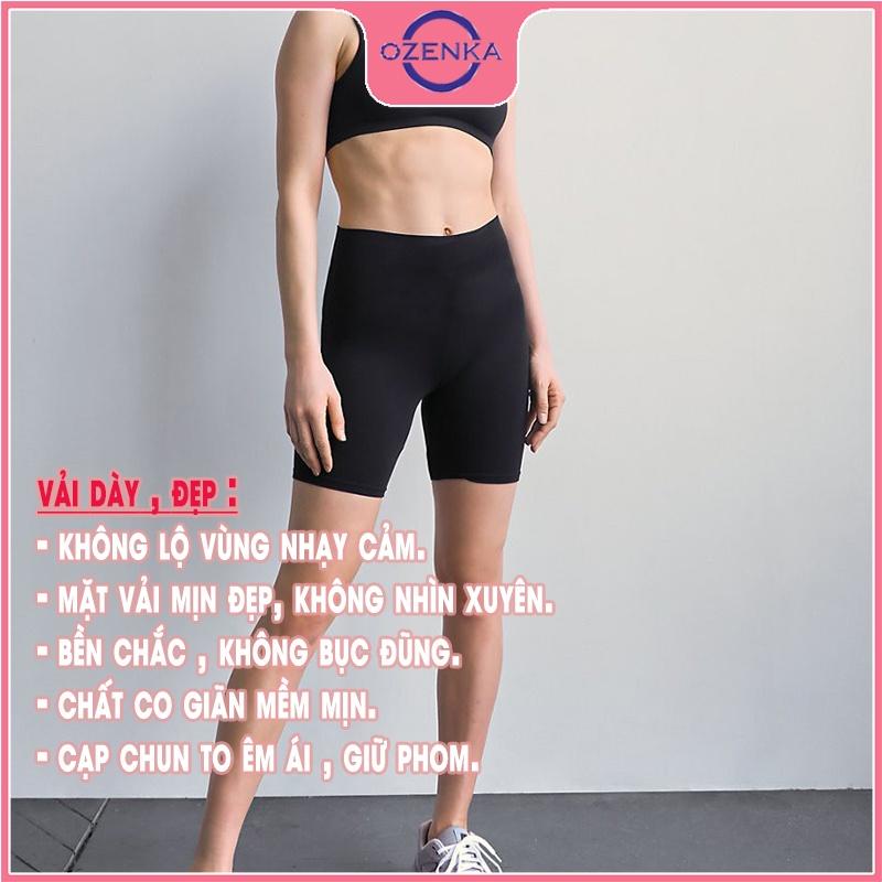 Quần legging đùi nữ cạp cao dáng lửng ngố mặc nhà ôm lưng thun bó bigsize chất dày đẹp