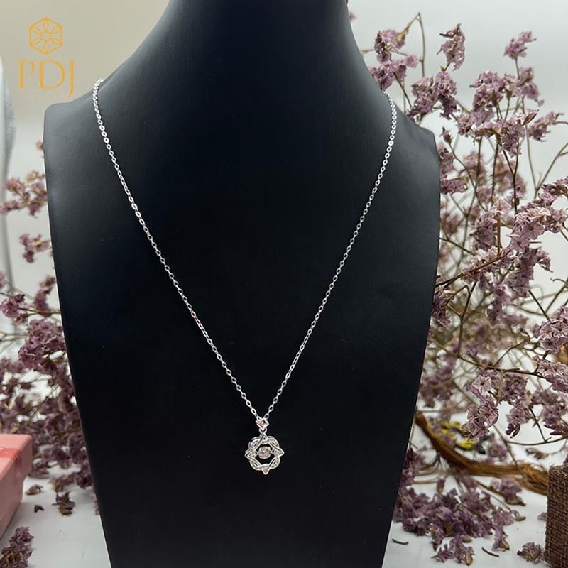 Dây Chuyền Mặt Đá Trắng Bạc