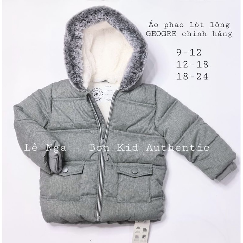 Áo phao nhẹ lót lông bé trai GEOGRE_UK size 9-12m