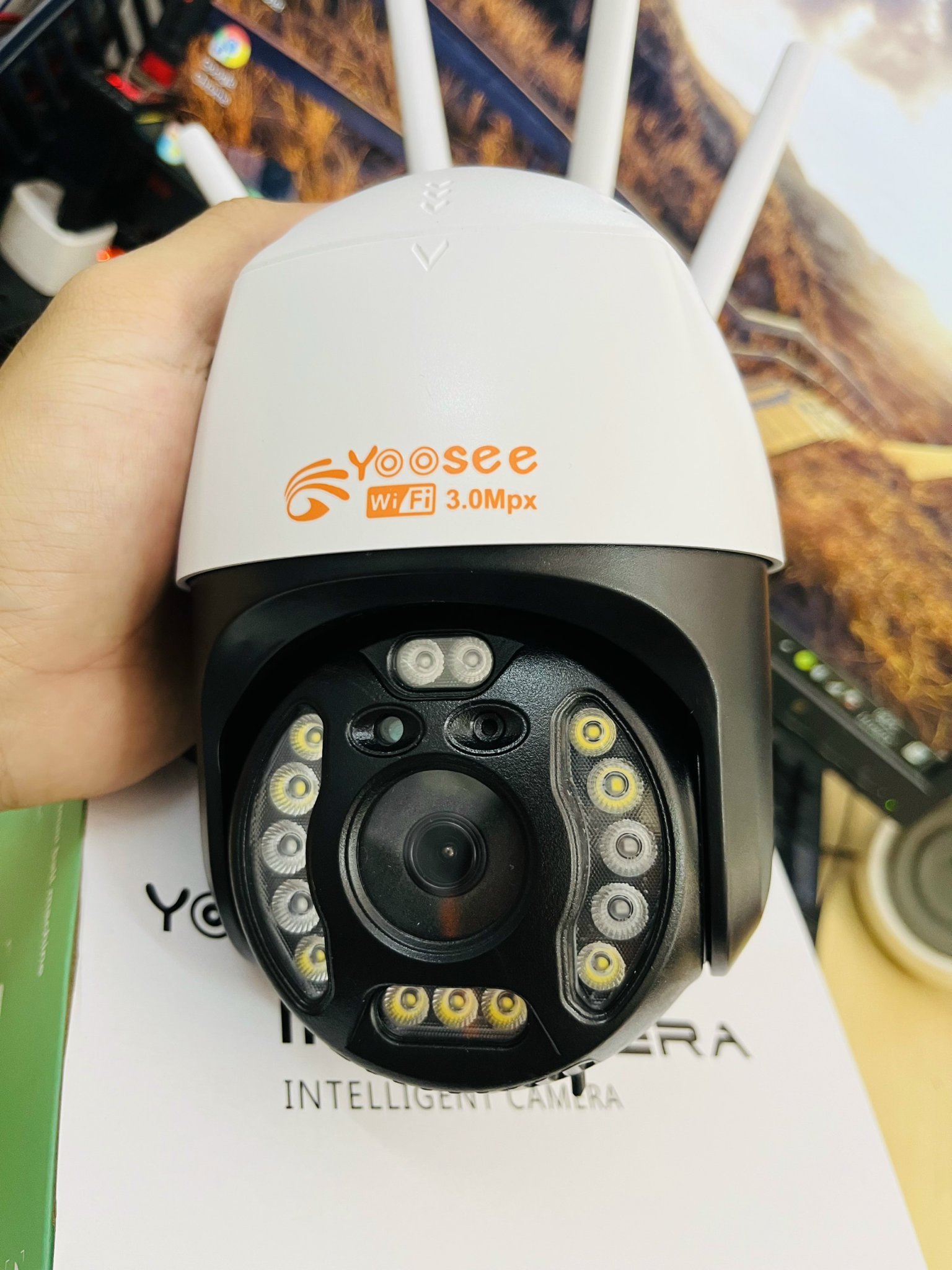 Camera Wifi Yoosee 3.0 Mpx Full HD Ngoài Trời Xoay 360° 4 râu C15 Xem Đêm Có Màu-Đàm Thoại 2 Chiều-Phát Hiện Chuyển Động Chống Trộm - Hàng Nhập Khẩu