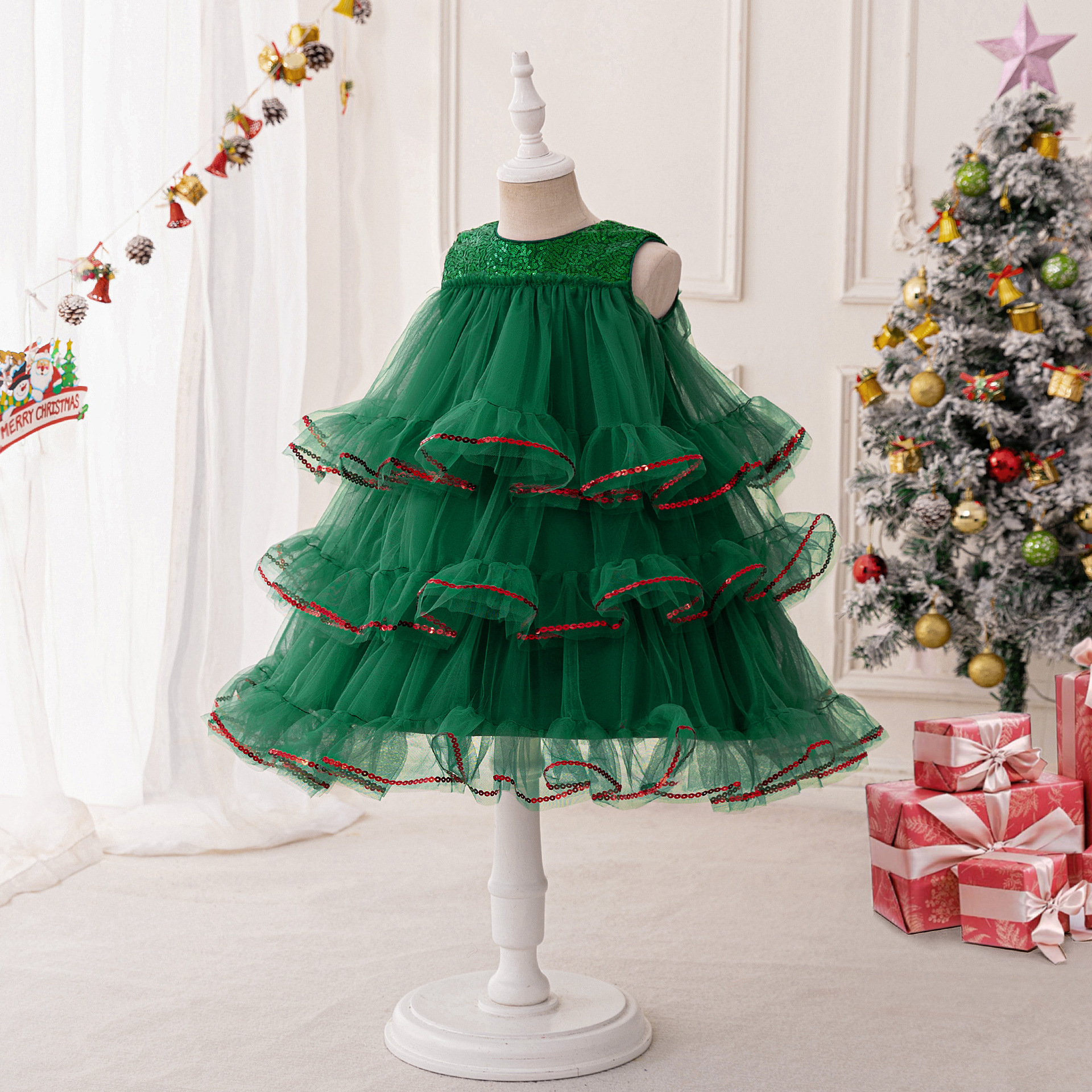 Đầm váy công chúa cho bé gái diện noel giáng sinh lễ tết năm mới