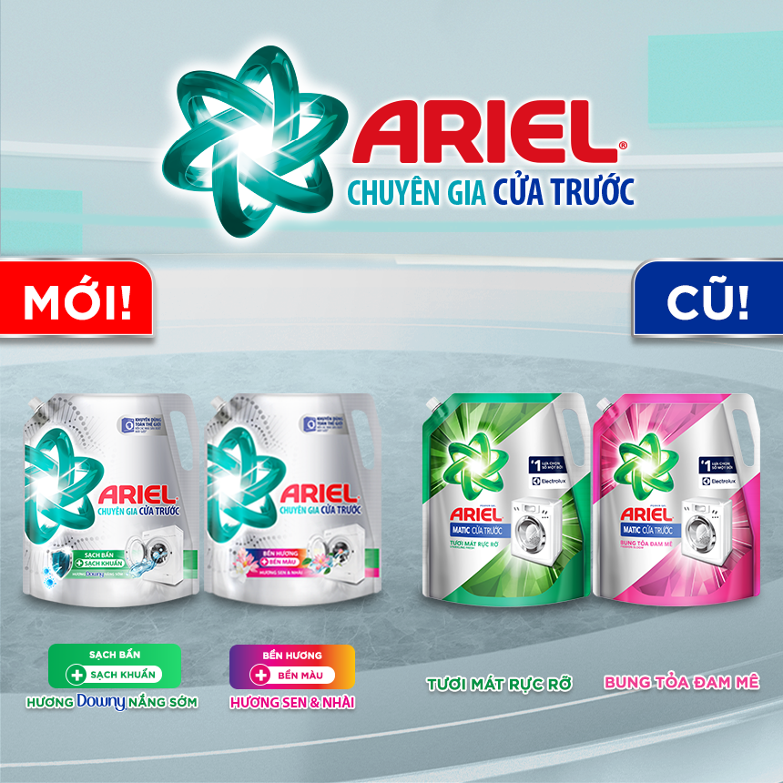 Combo 2 Nước Giặt ARIEL Cửa Trước Túi 3.2Kg/3.05Kg x2